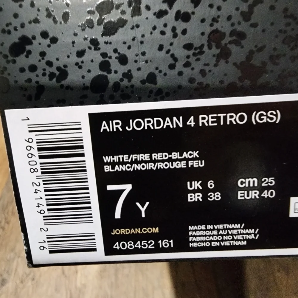 Nike Air Jordan 4 Red Cement 408452-161 Mens Sz 6y - 7y New - Picture 9 of 9